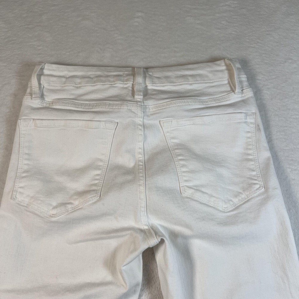 FRAME Le Crop Mini Boot Jeans Womens 26 White Mid Rise Stretch Crop Denim 26x26 - Picture 10 of 11